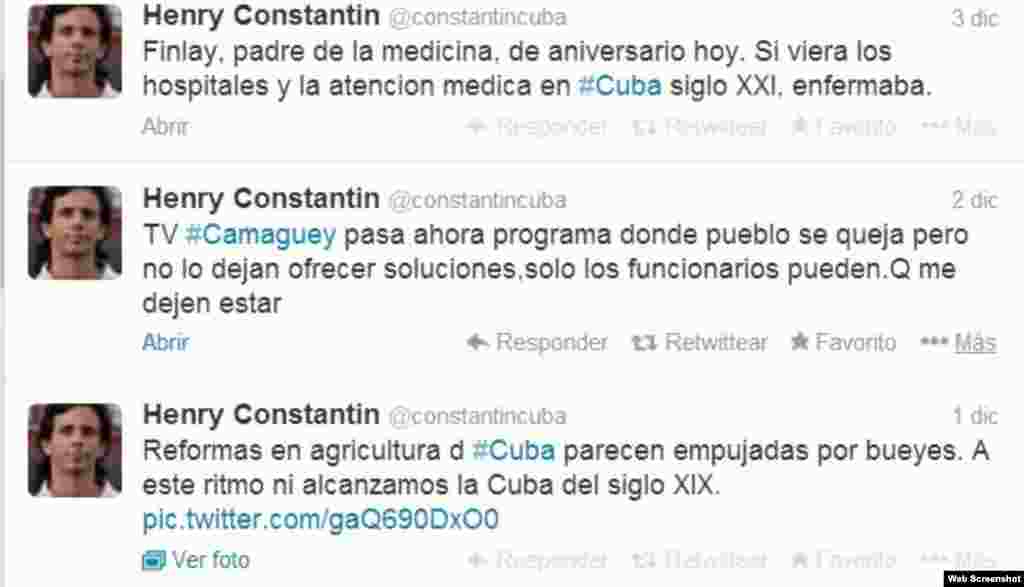 El bloguero y periodista independiente Henri Constantin expresa su punto de vista acerca de arte, cultura, política, sociedad y derechos humanos en su localidad.
